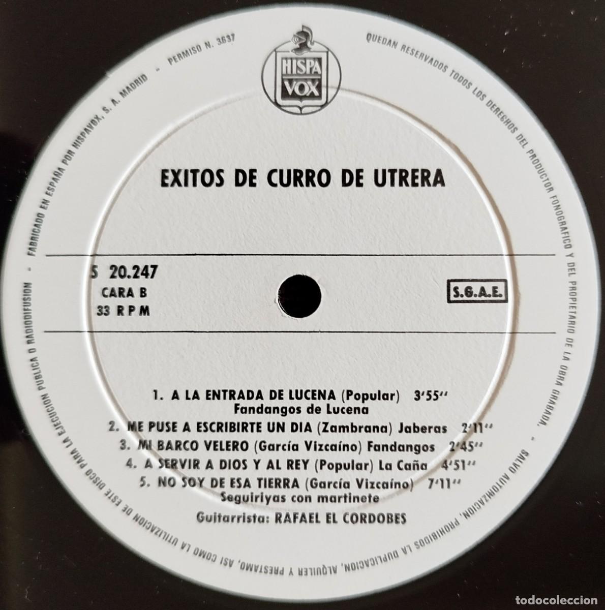 Discos de vinilo: CURRO DE UTRERA ** Exitos De Curro De Utrera ** VINILO LP 1979 - Foto 4