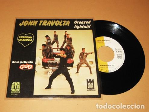 Discos de vinilo: JOHN TRAVOLTA - GREASED LIGHTNIN - PELICULA GREASE - SINGLE - 1978 - Foto 1