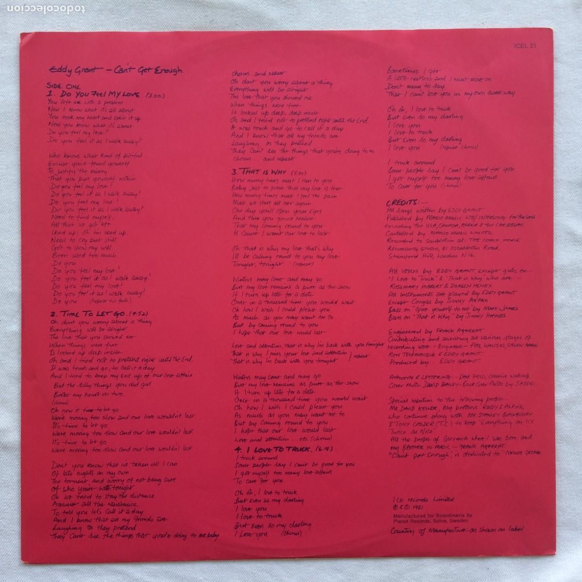 Discos de vinilo: Eddy Grant &lrm;&ndash; Cant Get Enough Scandinavia 1981 Ice - Foto 3