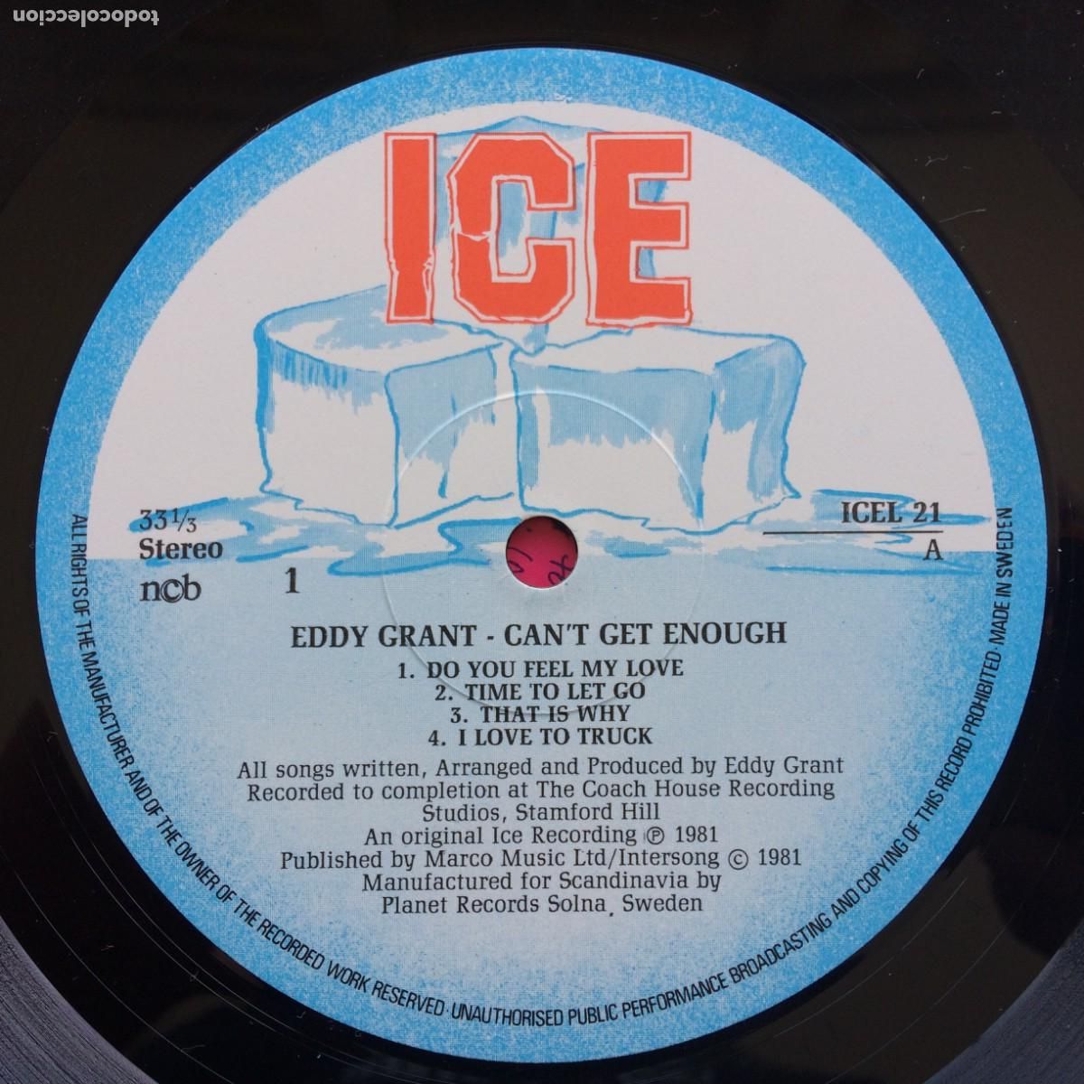 Discos de vinilo: Eddy Grant &lrm;&ndash; Cant Get Enough Scandinavia 1981 Ice - Foto 4