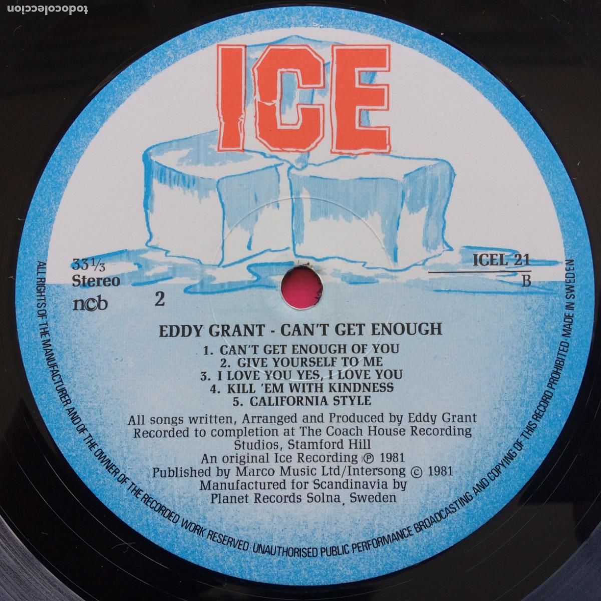 Discos de vinilo: Eddy Grant &lrm;&ndash; Cant Get Enough Scandinavia 1981 Ice - Foto 5