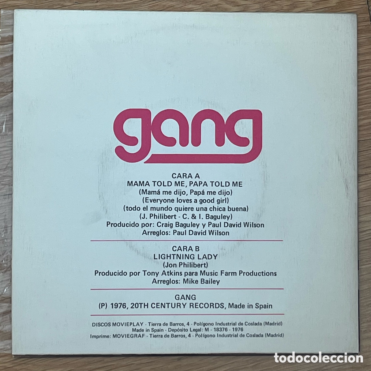 Discos de vinilo: Gang - Mama Told Me&hellip; - single - Foto 2