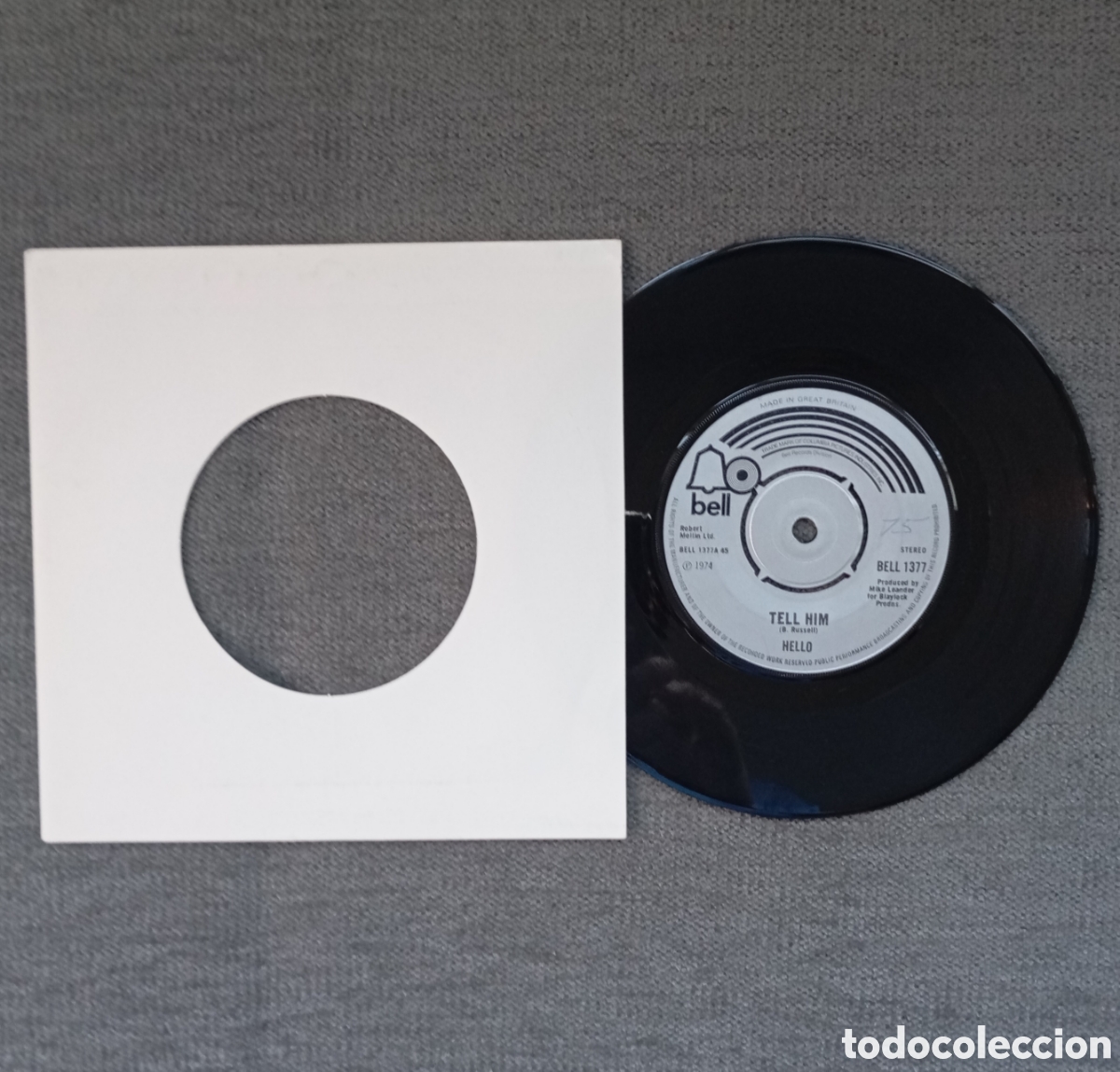 Discos de vinilo: Hello. Tell Him/ Lightning. Single 7&rdquo;, a&ntilde;o 1974. - Foto 1