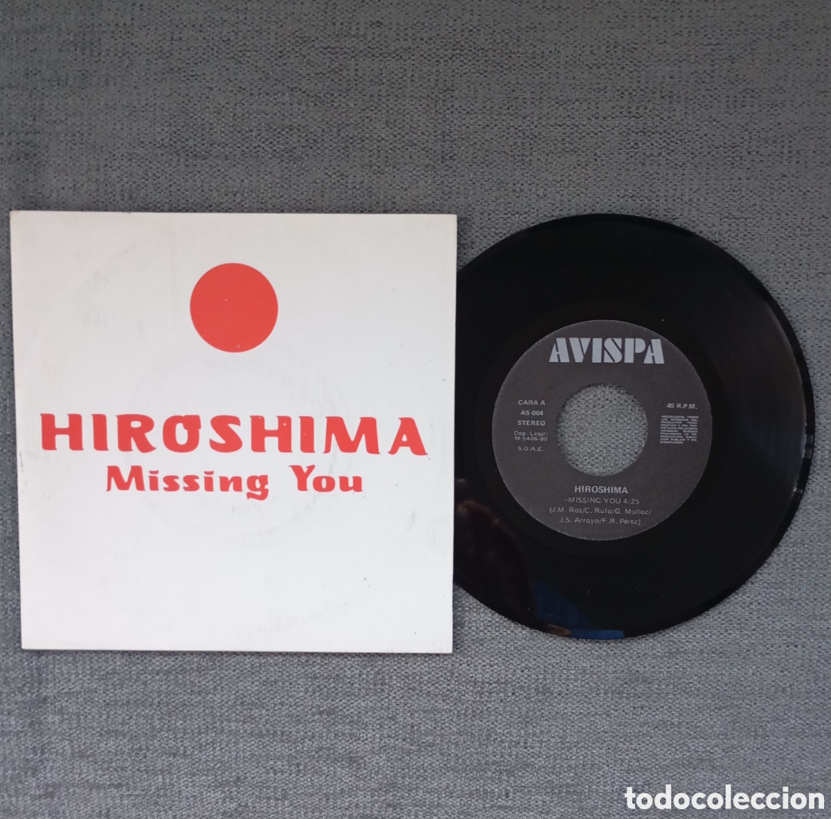Discos de vinilo: Hiroshima. Missing You/ We Belong. Single 7&rdquo;, a&ntilde;o 1990. - Foto 1