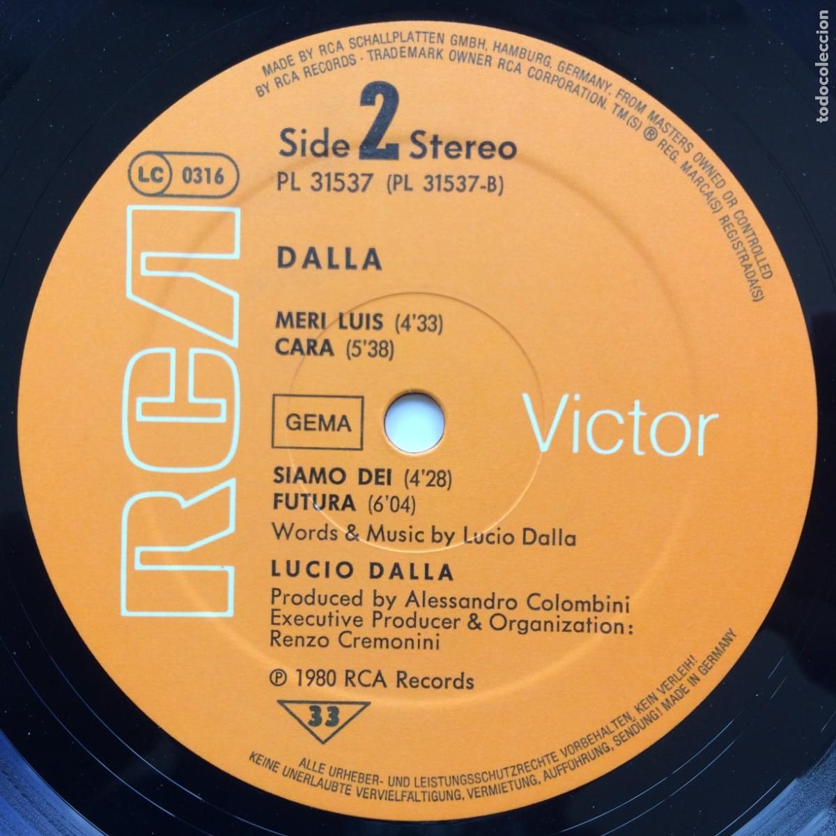 Discos de vinilo: Lucio Dalla &lrm;&ndash; Dalla Germany 1990 RCA Victor - Foto 5