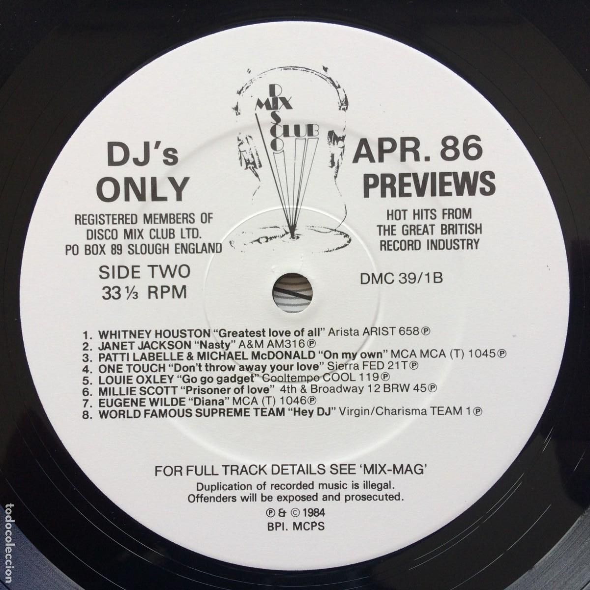 Discos de vinilo: Various &lrm;&ndash; April 86 Previews UK 1986 DMC - Foto 4