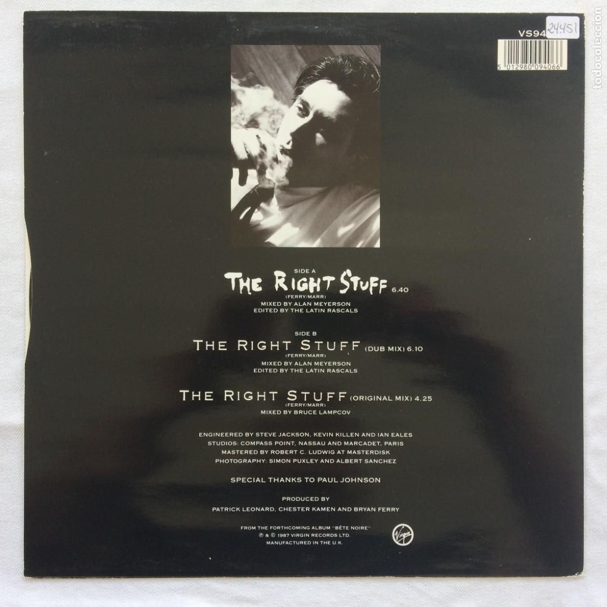 Discos de vinilo: Bryan Ferry &lrm;&ndash; The Right Stuff UK 1987 Virgin Maxi - Foto 2