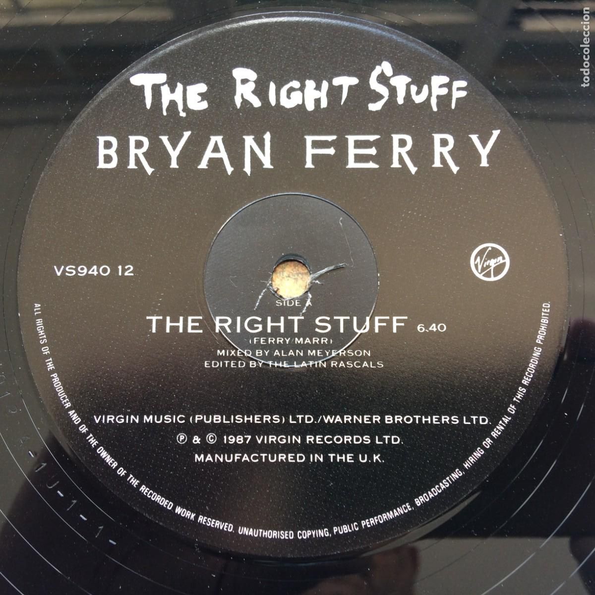 Discos de vinilo: Bryan Ferry &lrm;&ndash; The Right Stuff UK 1987 Virgin Maxi - Foto 3