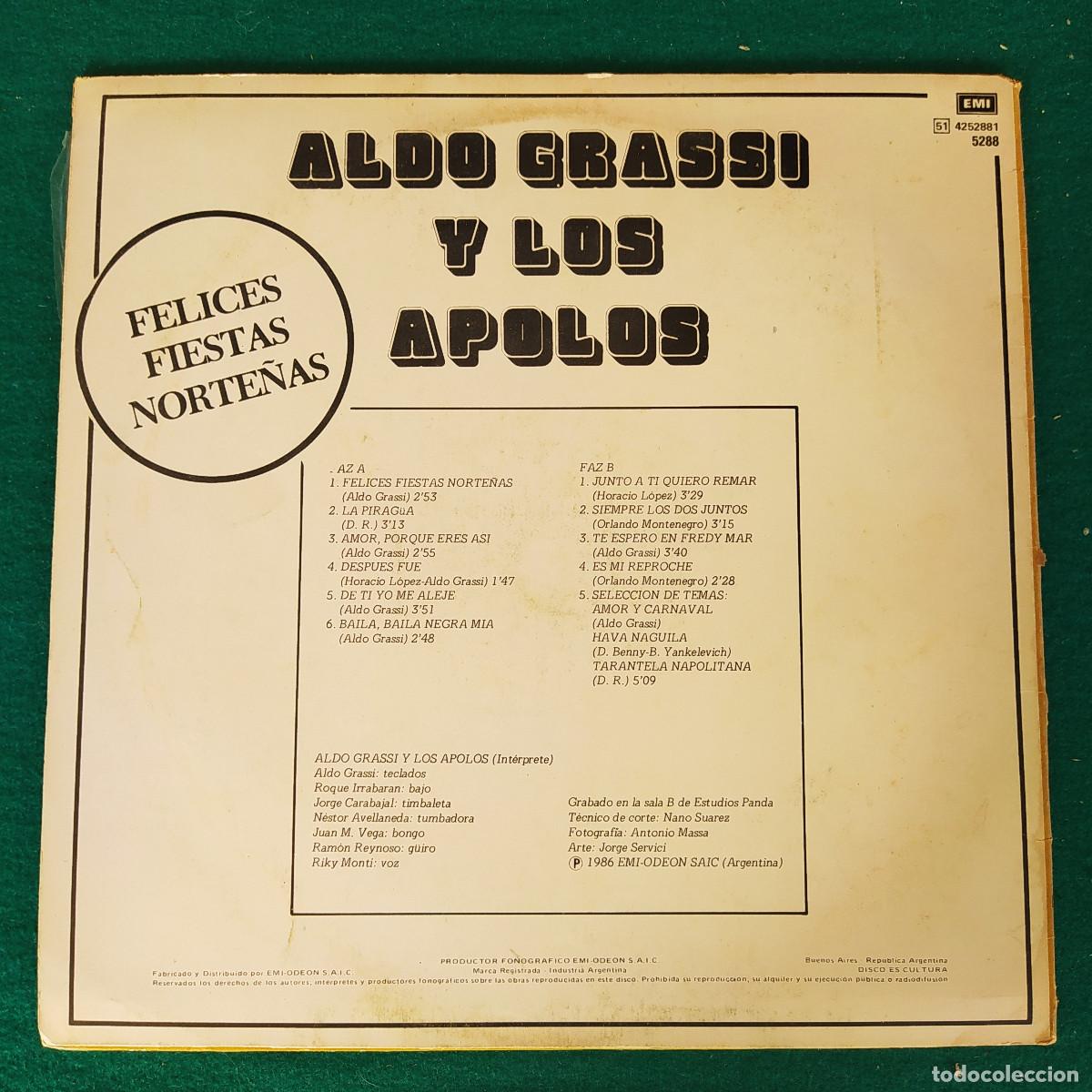 Discos de vinilo: ALDO GRASSI Y LOS APOLOS - Foto 2