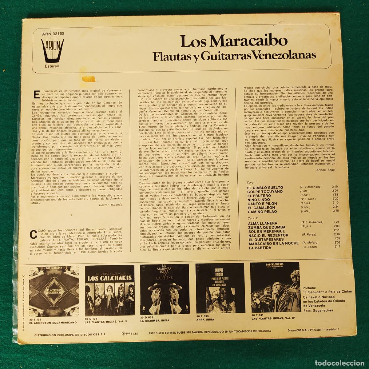 Discos de vinilo: Flautas y guitarras venezolanas - Los Maracaibo - Foto 2