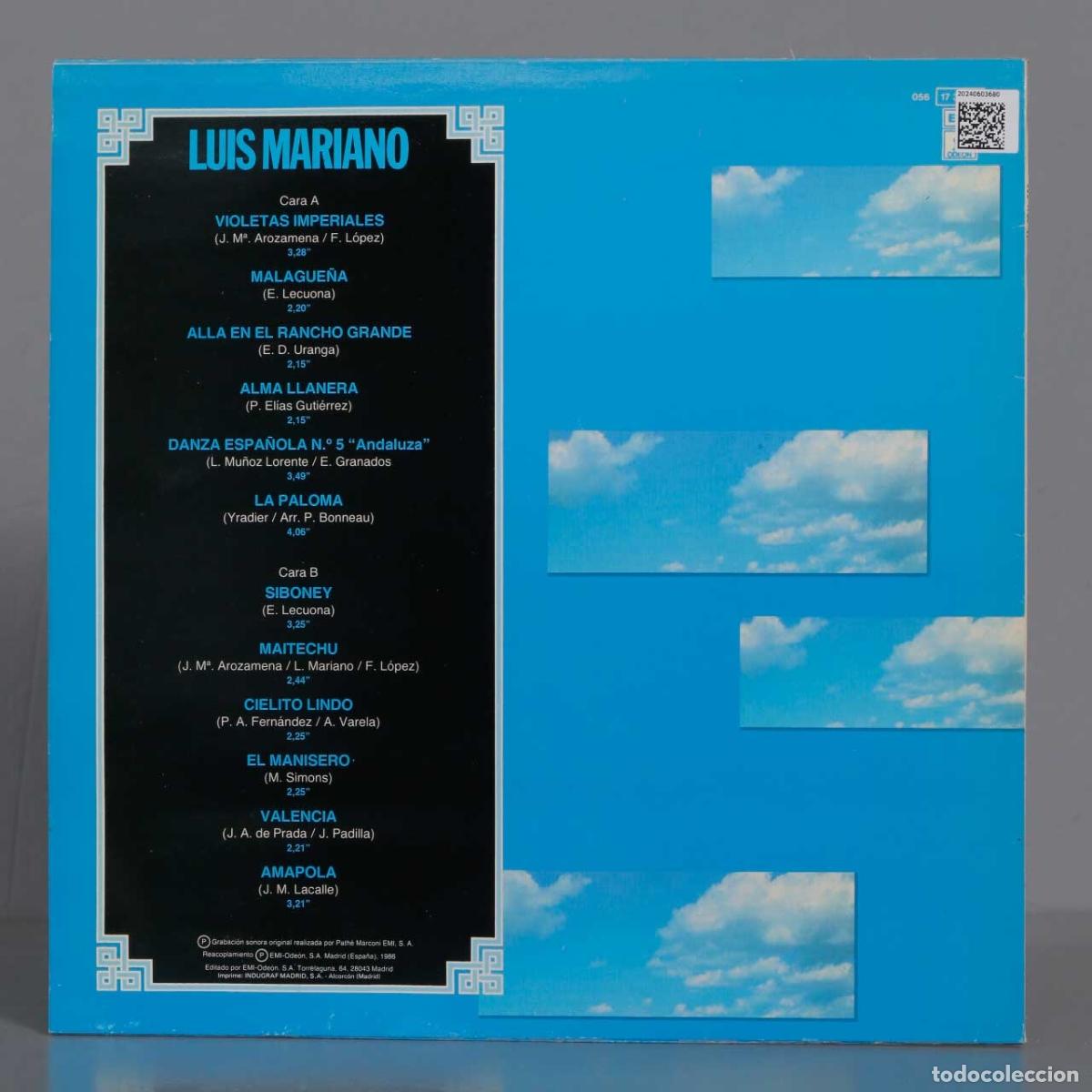 Discos de vinilo: LP. Luis Mariano &ndash; Canciones Inolvidables - Foto 2