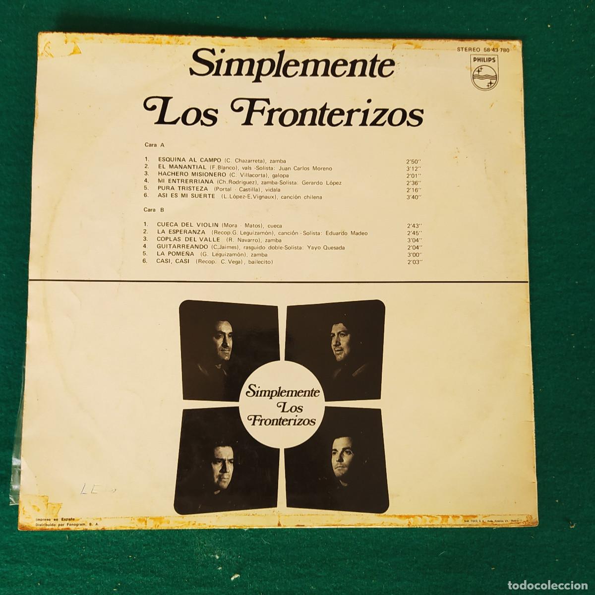 Discos de vinilo: Los Fronterizos &ndash; Simplemente Los Fronterizos - Foto 2