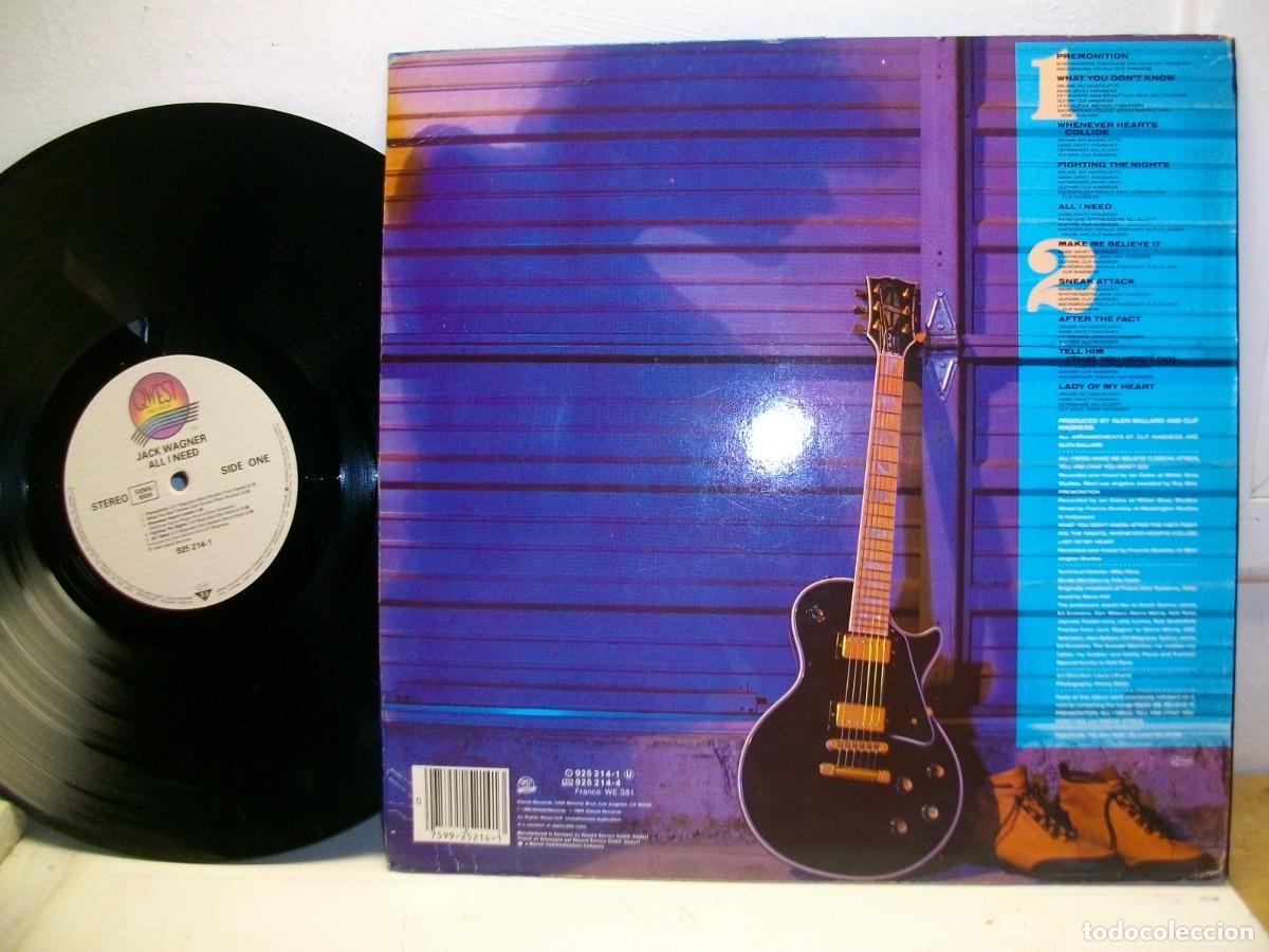 Discos de vinilo: Jack Wagner &ndash; All I Need LP 1984 - Foto 2