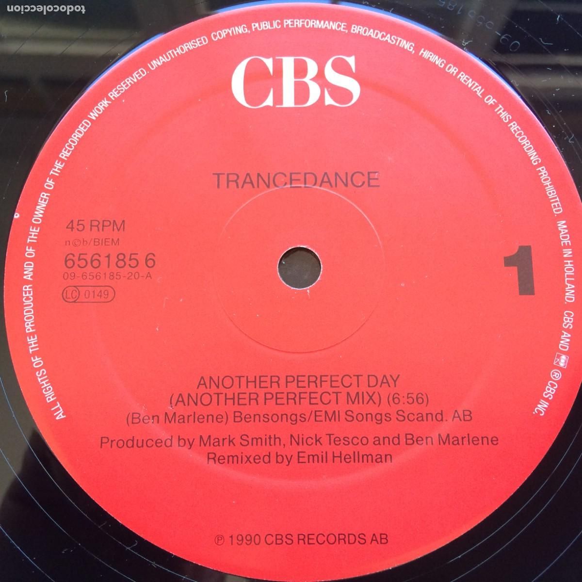 Discos de vinilo: Trance Dance &lrm;&ndash; Another Perfect Day Holanda 1990 CBS Maxi - Foto 3