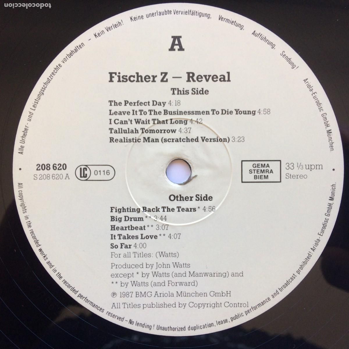 Discos de vinilo: Fischer-Z &lrm;&ndash; Reveal Germany 1987 Ariola - Foto 5