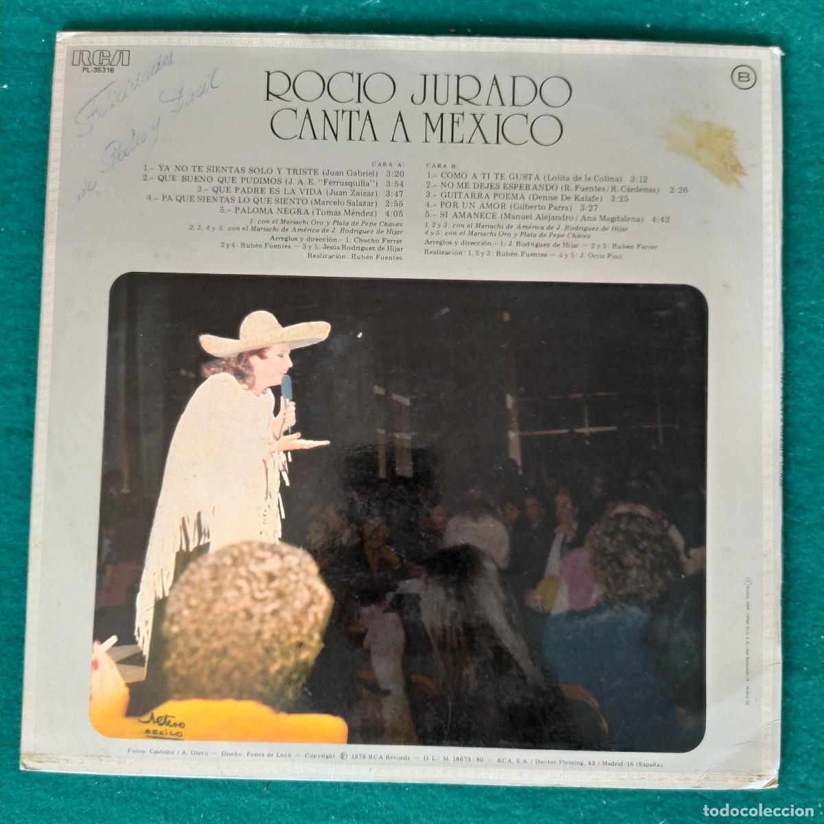 Discos de vinilo: Rocio Jurado &ndash; Canta A M&eacute;xico - Foto 2