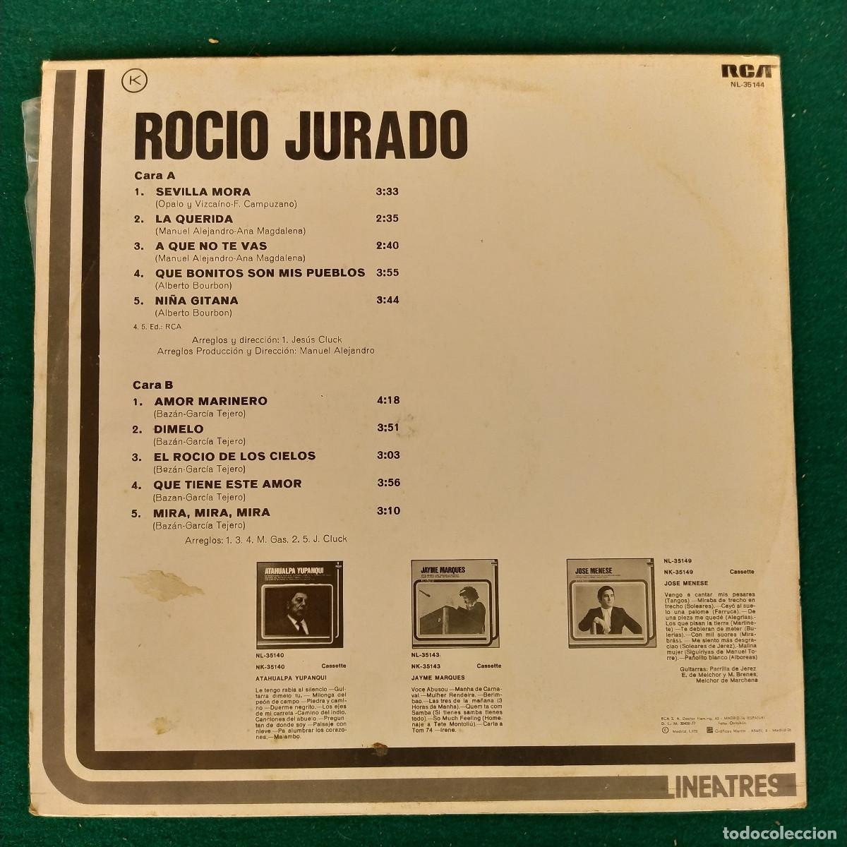 Discos de vinilo: Rocio Jurado &ndash; Rocio Jurado - Foto 2