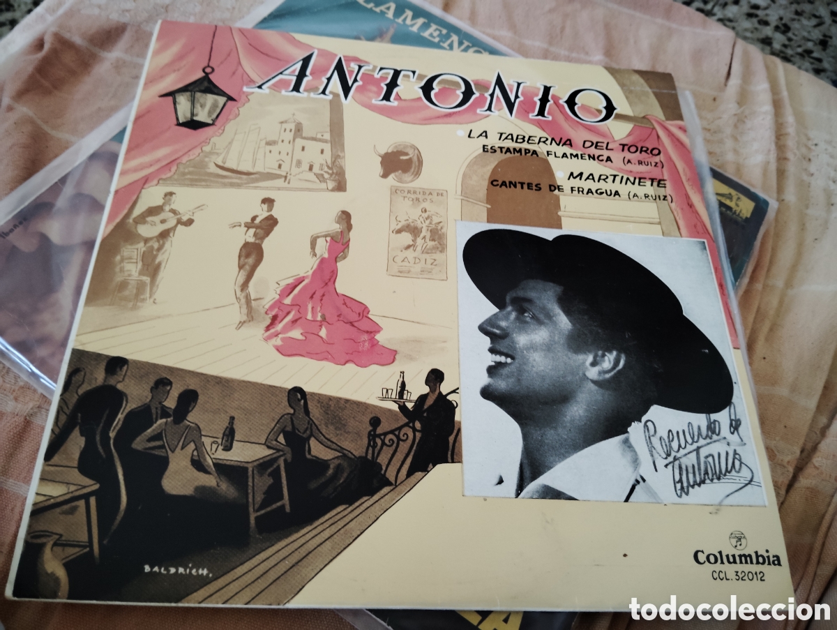 Discos de vinilo: ANTONIO ( Autografo de Antonio ) - LA TABERNA DEL TORO ( 1959 ) - Foto 1