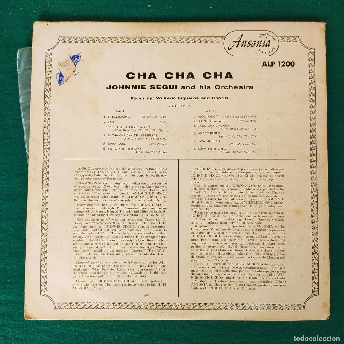 Discos de vinilo: Johnnie Segui And His Orchestra &ndash; Cha Cha Cha - Foto 2