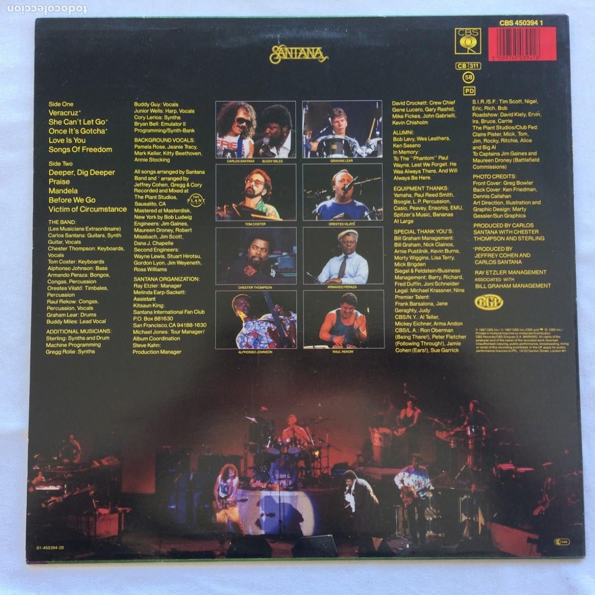 Discos de vinilo: Santana &lrm;&ndash; Freedom Holanda 1987 CBS* - Foto 2