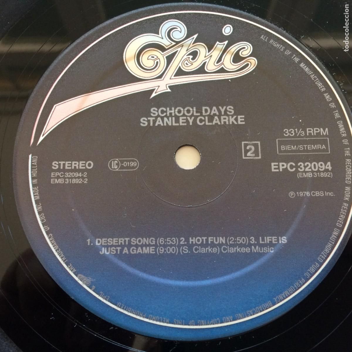 Discos de vinilo: Stanley Clarke &lrm;&ndash; School Days Holanda 1976 Epic - Foto 4