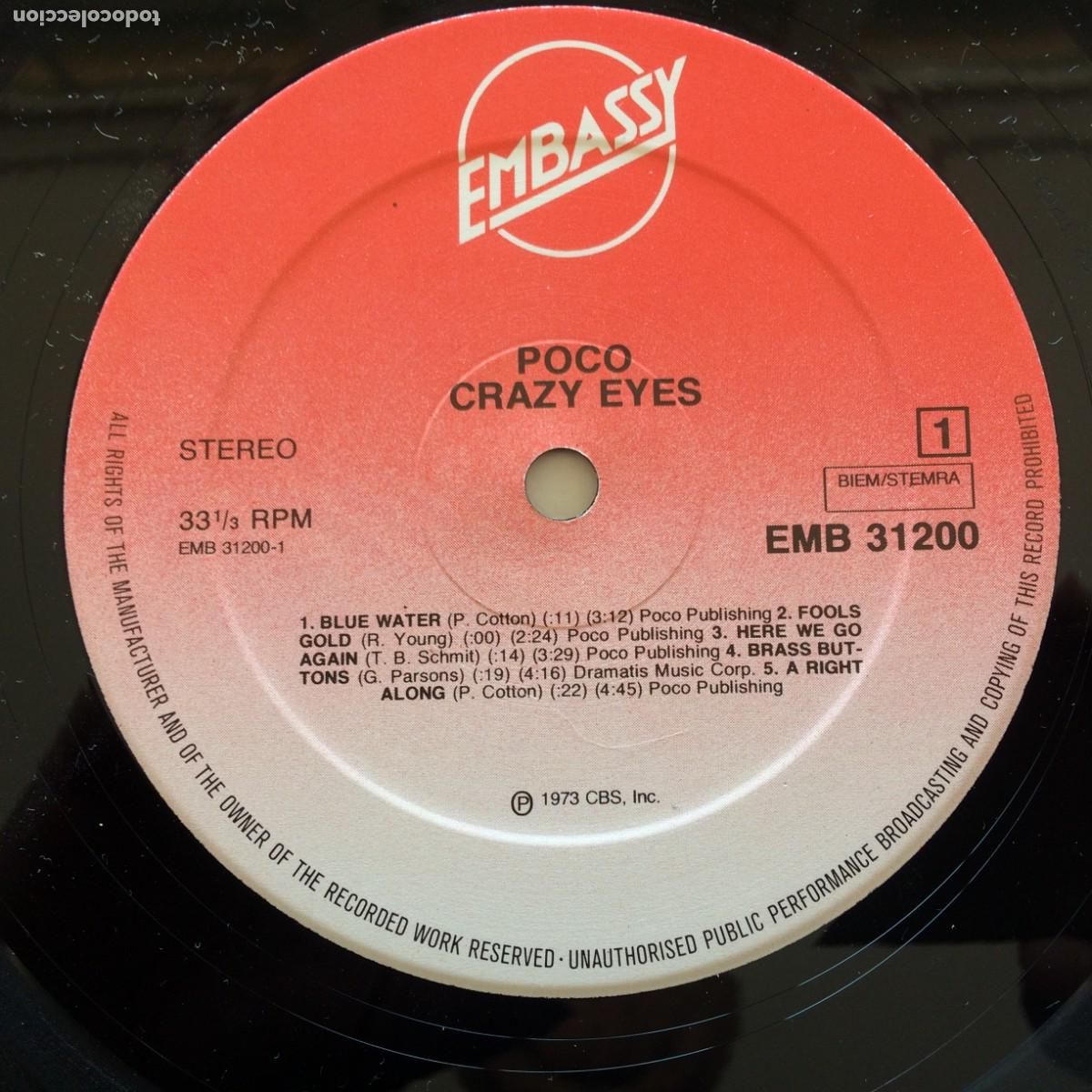 Discos de vinilo: Poco &lrm;&ndash; Crazy Eyes Holanda 1973 Embassy - Foto 3