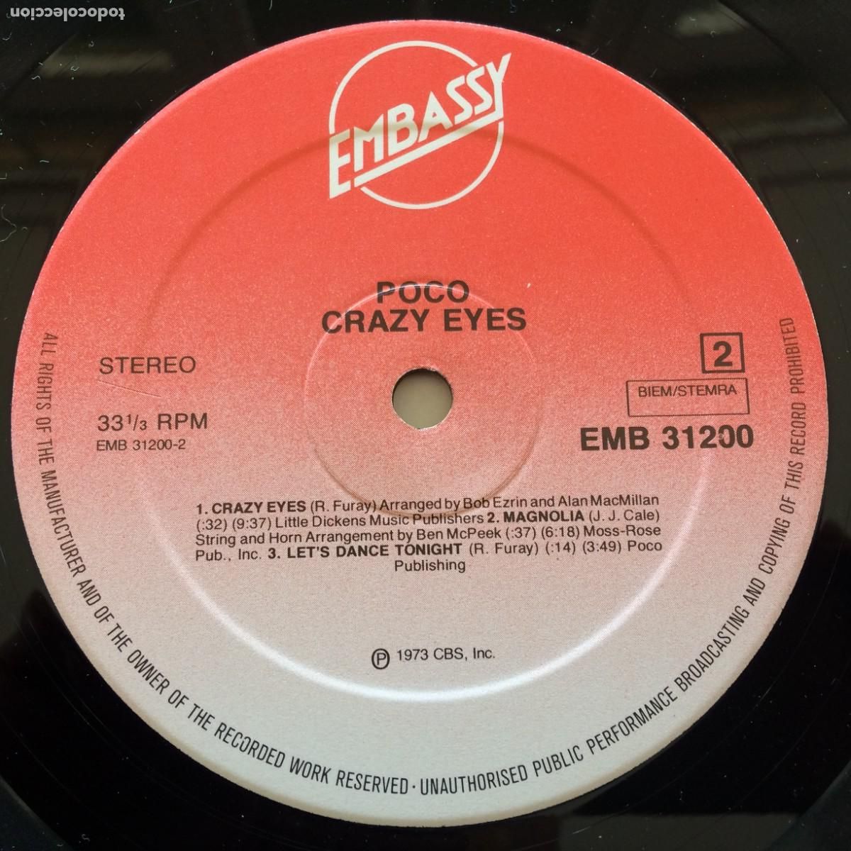 Discos de vinilo: Poco &lrm;&ndash; Crazy Eyes Holanda 1973 Embassy - Foto 4