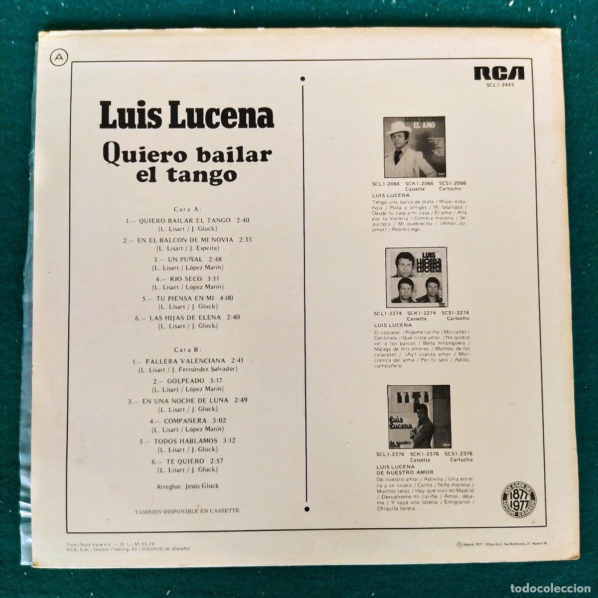 Discos de vinilo: Luis Lucena &ndash; Quiero Bailar El Tango - Foto 2