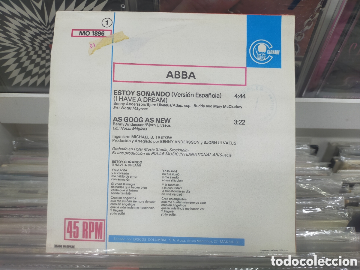 Discos de vinilo: Abba single estoy so&ntilde;ando Espa&ntilde;a 1979 - Foto 2