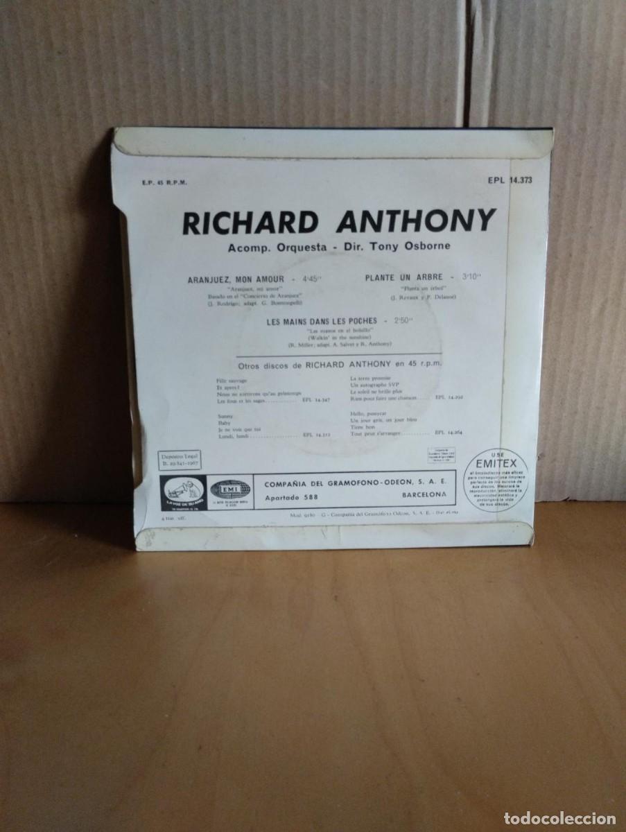 Discos de vinilo: RICHARD ANTHONY ---- ARANJUEZ, MON AMOUR +3 - Foto 2