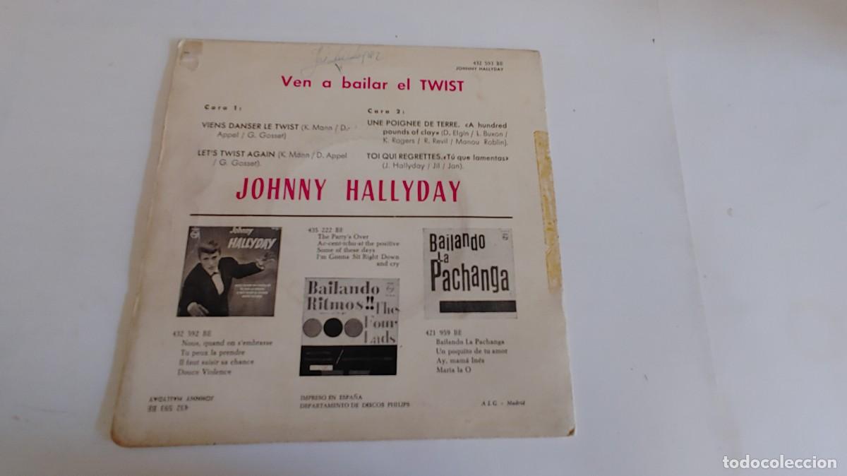 Discos de vinilo: JOHNNY HALLYDAY-EP VEN A BAILAR EL TWIST - Foto 2