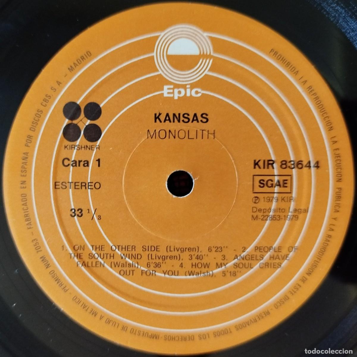 Discos de vinilo: KANSAS ** Monolith ** VINILO LP ORIGINAL 1979 - Foto 3