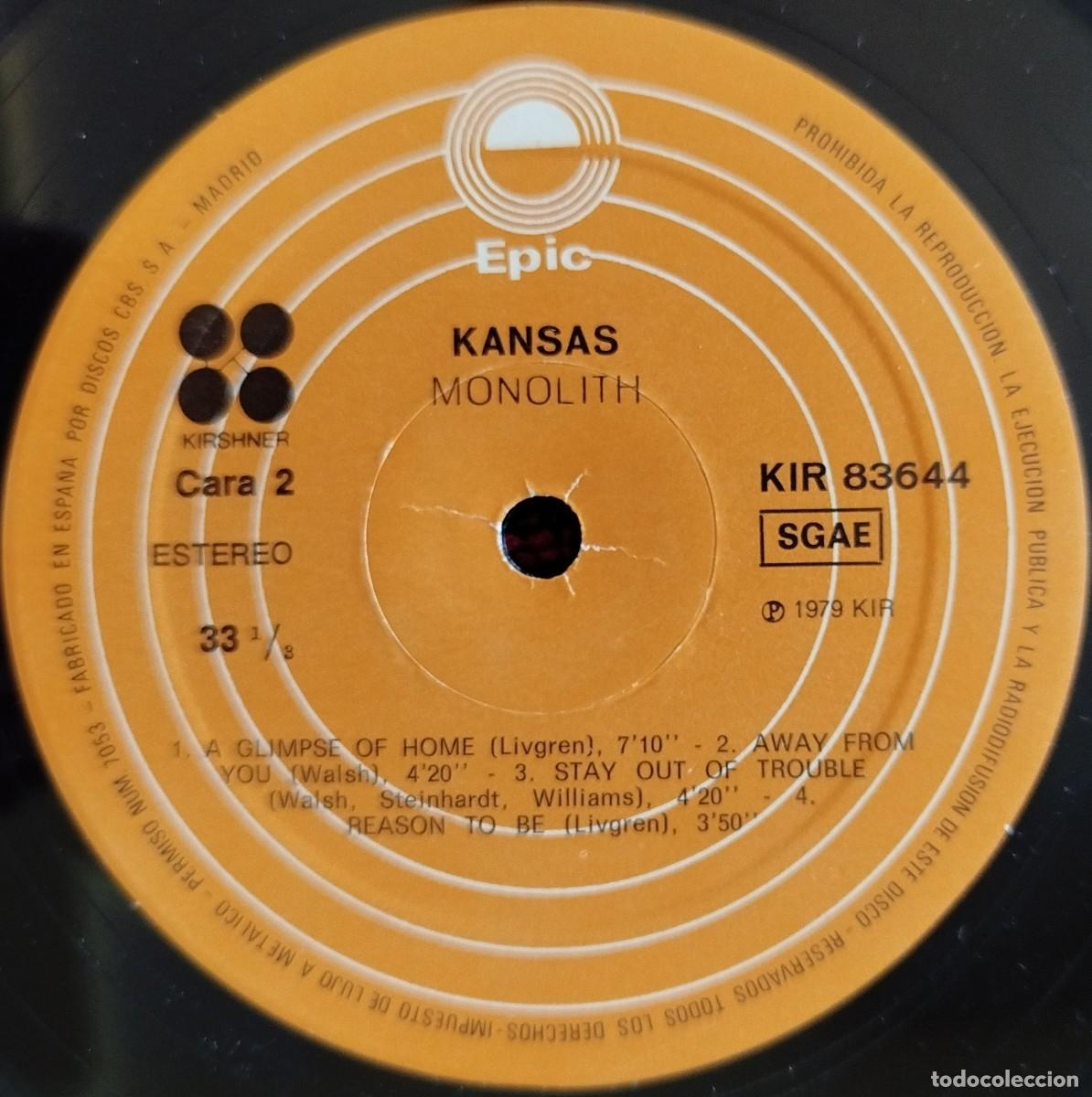 Discos de vinilo: KANSAS ** Monolith ** VINILO LP ORIGINAL 1979 - Foto 4