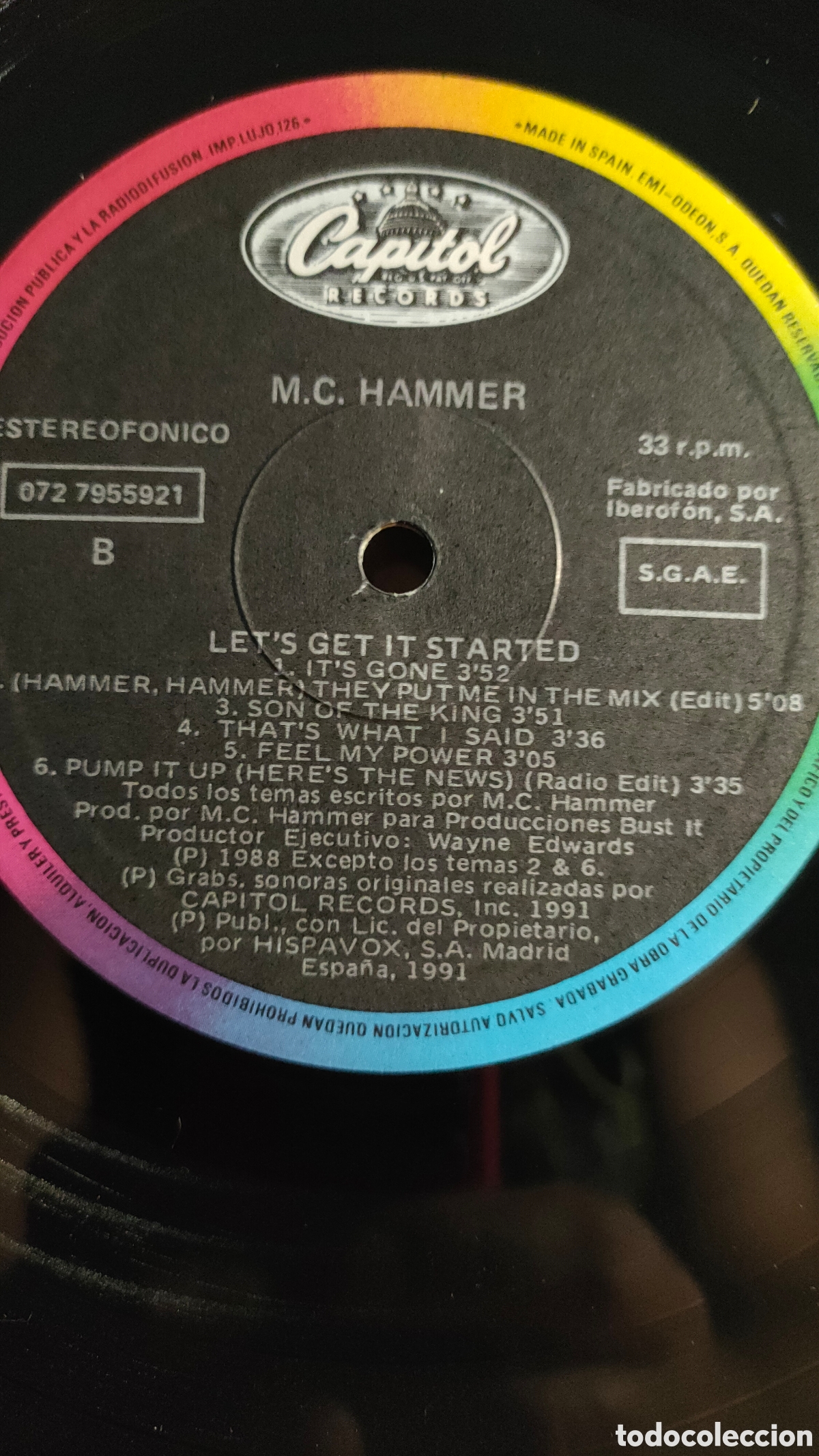 Discos de vinilo: M.C. Hammer &ndash; Lets Get It Started . 1991 original Spain LP disco 12&rdquo; vinilo - Foto 4