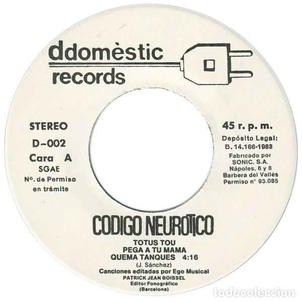 Discos de vinilo: Codigo Neurotico &ndash; Codigo Neurotico - EP - Foto 3