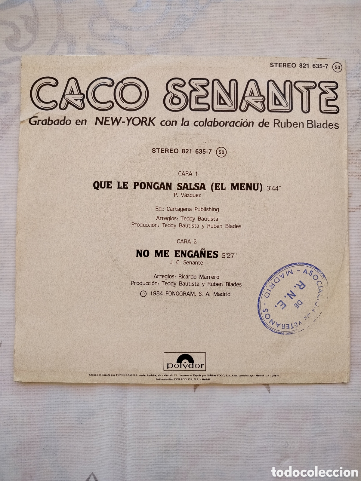 Discos de vinilo: Single 7 Caco Senante - Foto 2
