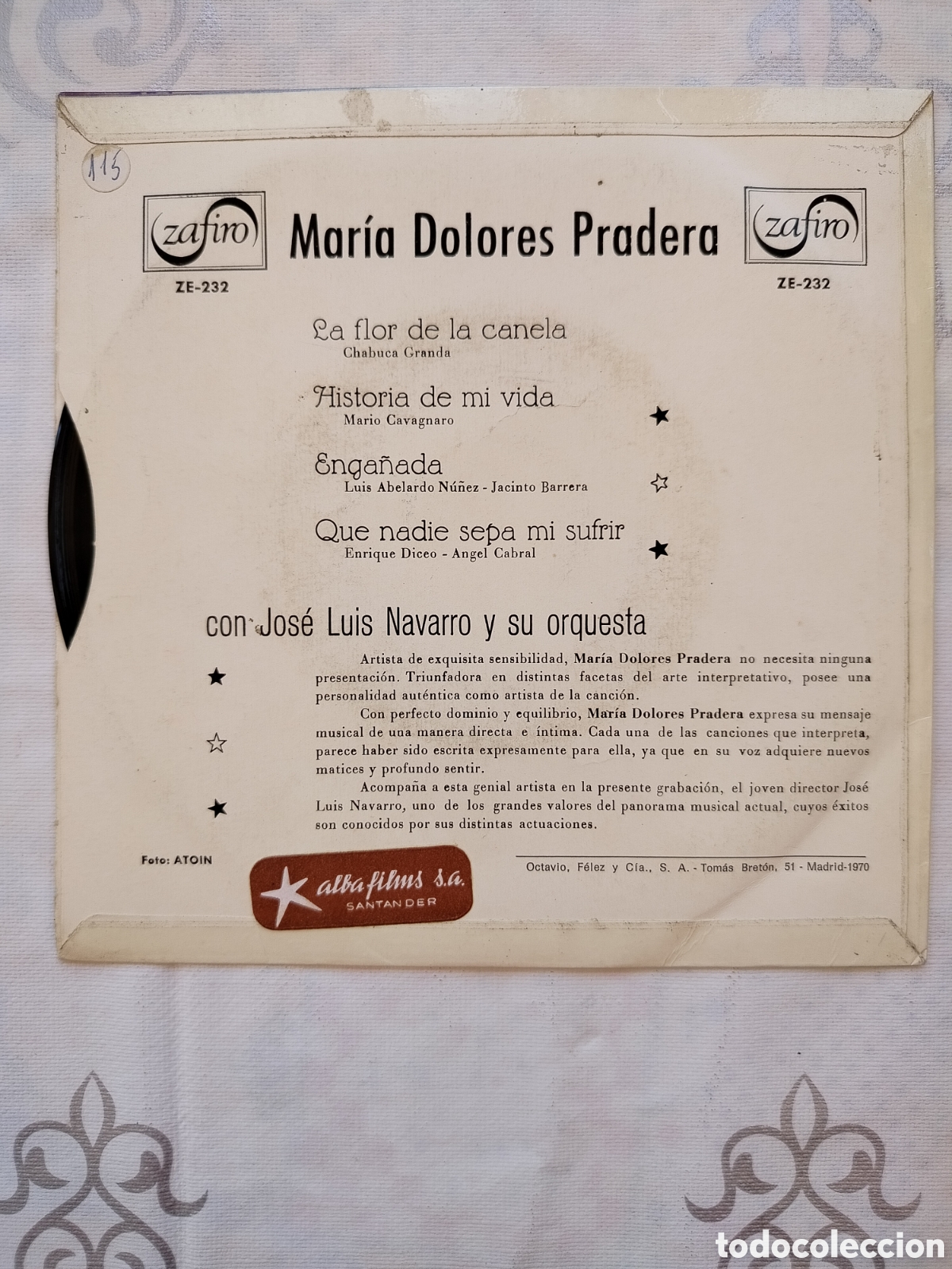 Discos de vinilo: EP Mar&iacute;a Dolores Pradera - Foto 2