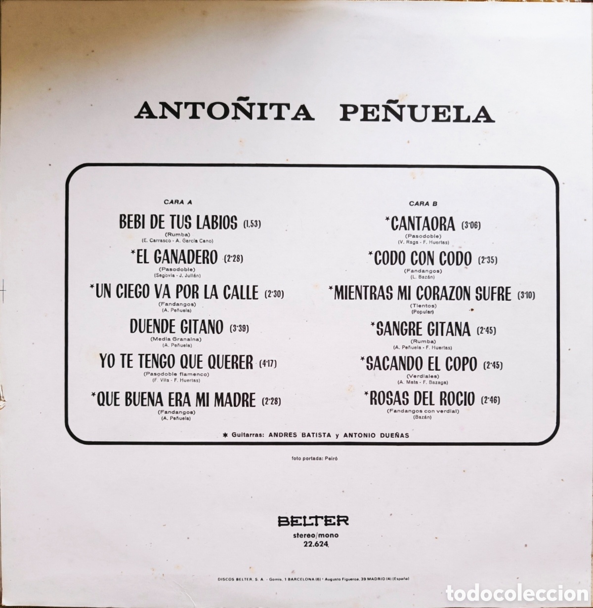 Discos de vinilo: ANTO&Ntilde;ITA PE&Ntilde;UELA. LP - Foto 2