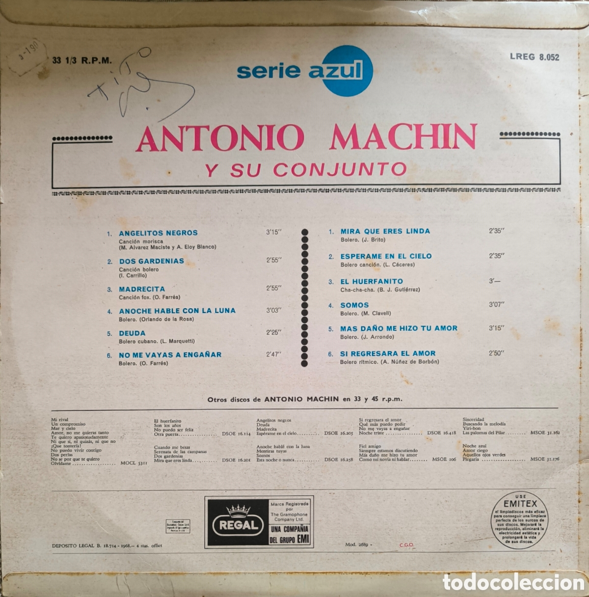 Discos de vinilo: ANTONIO MACHIN Y SU CONJUNTO. LP - Foto 2