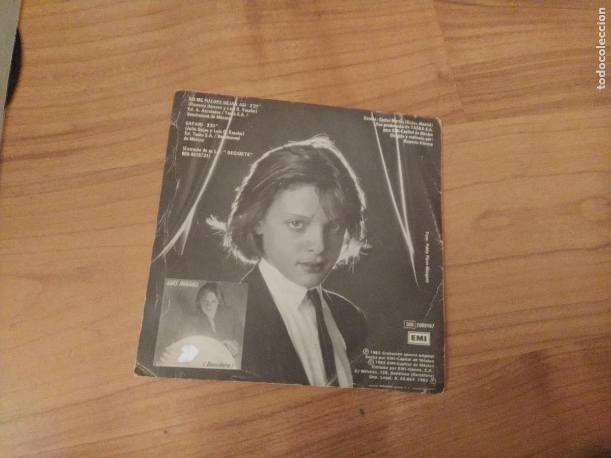 Discos de vinilo: Luis Miguel single muchachos de hoy 1985sps - Foto 2