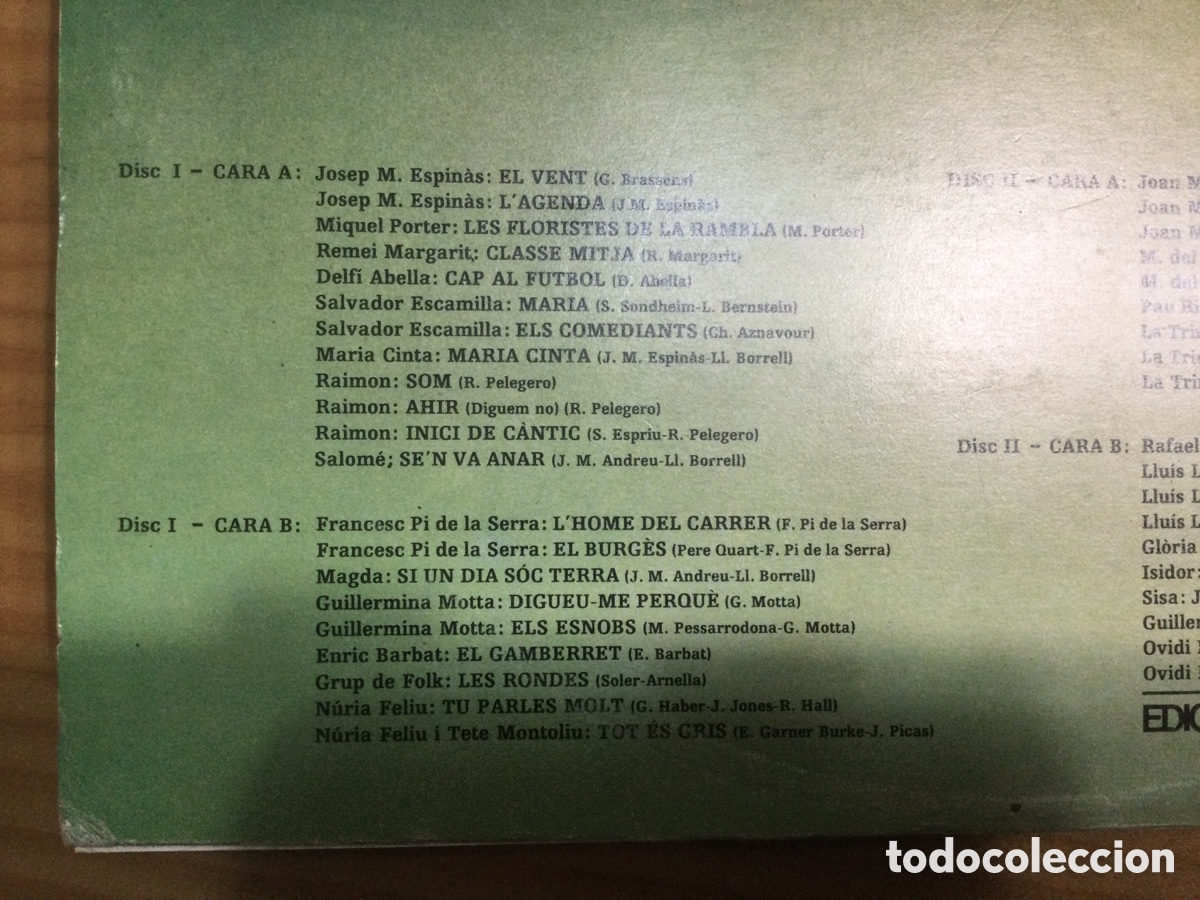 Discos de vinilo: 2LP + Libreto Dies i hores de la nova can&ccedil;o - Foto 3