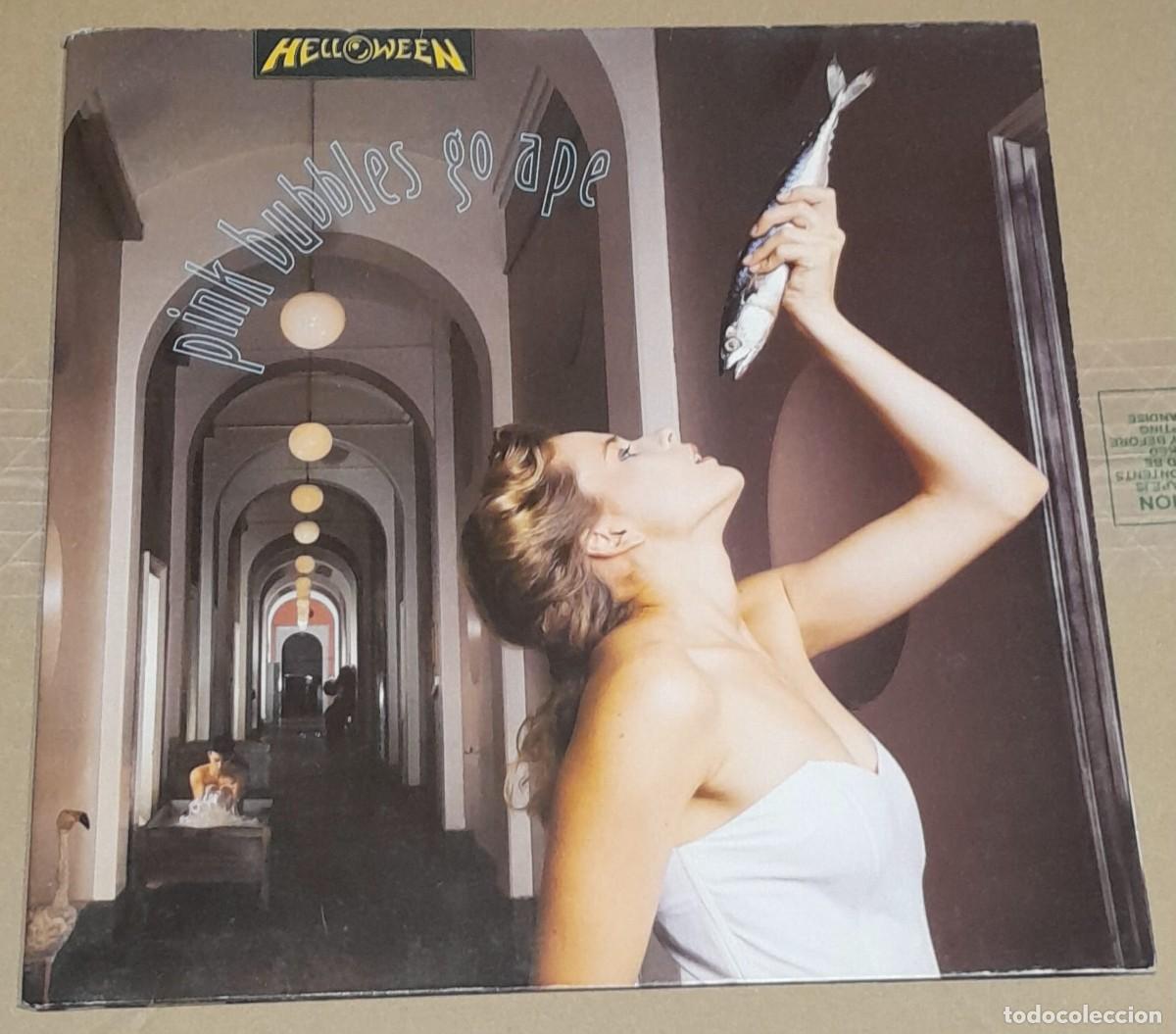 Discos de vinilo: HELLOWEEN - PINK BUBBLES GO APE - EMI SPAIN 1991 - GATEFOLD - Foto 1