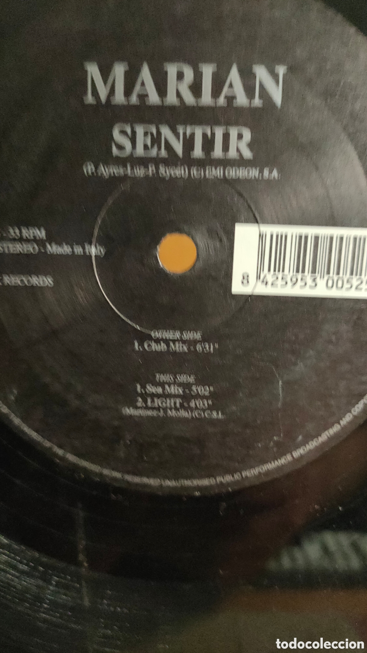 Discos de vinilo: Marian &ndash; Sentir. 1999 original Spain disco 12&rdquo; vinilo - Foto 1