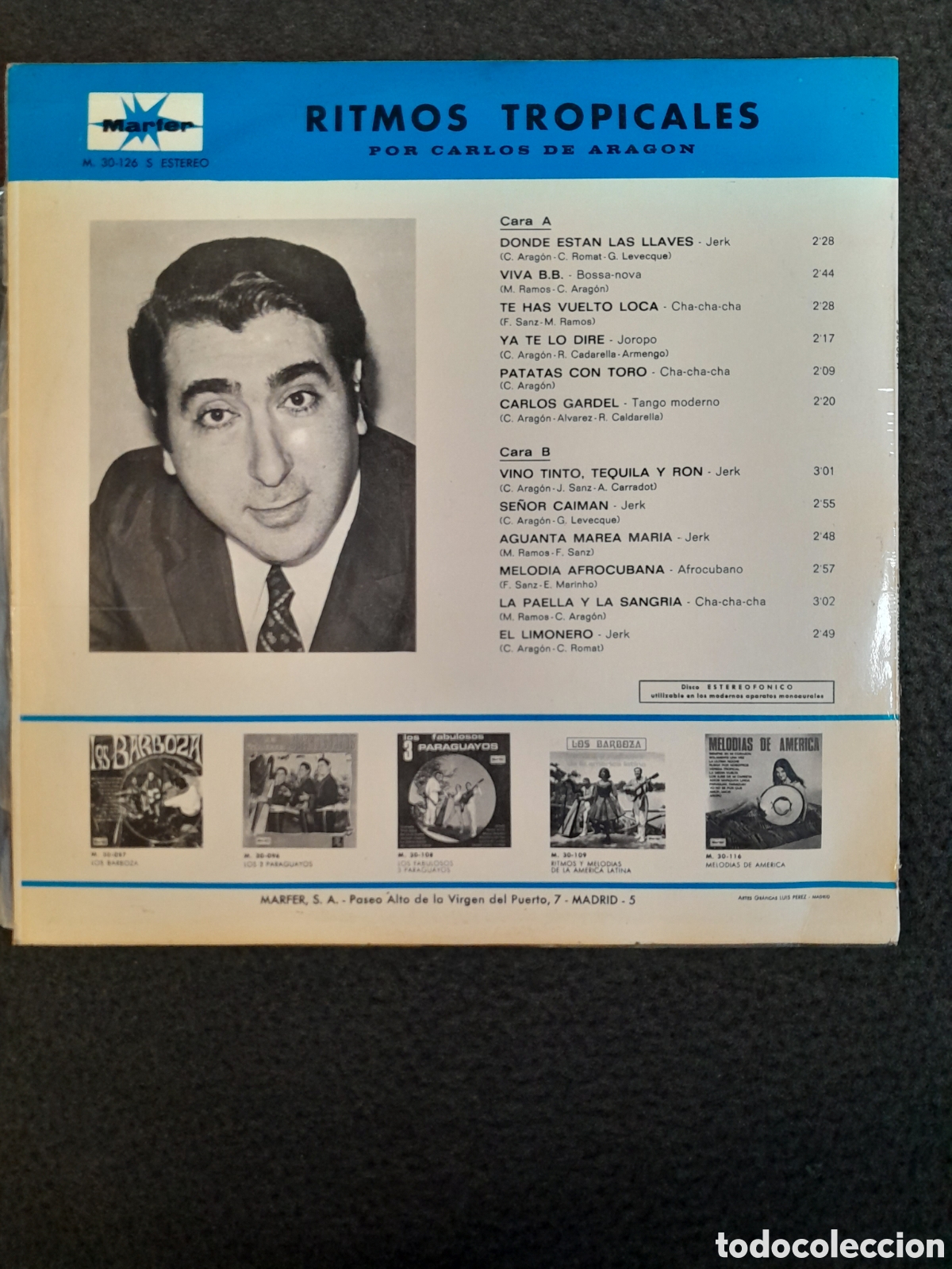 Discos de vinilo: LP-135. LP DISCO DE VINILO. RITMOS TROPICALES. MARTER. - Foto 2