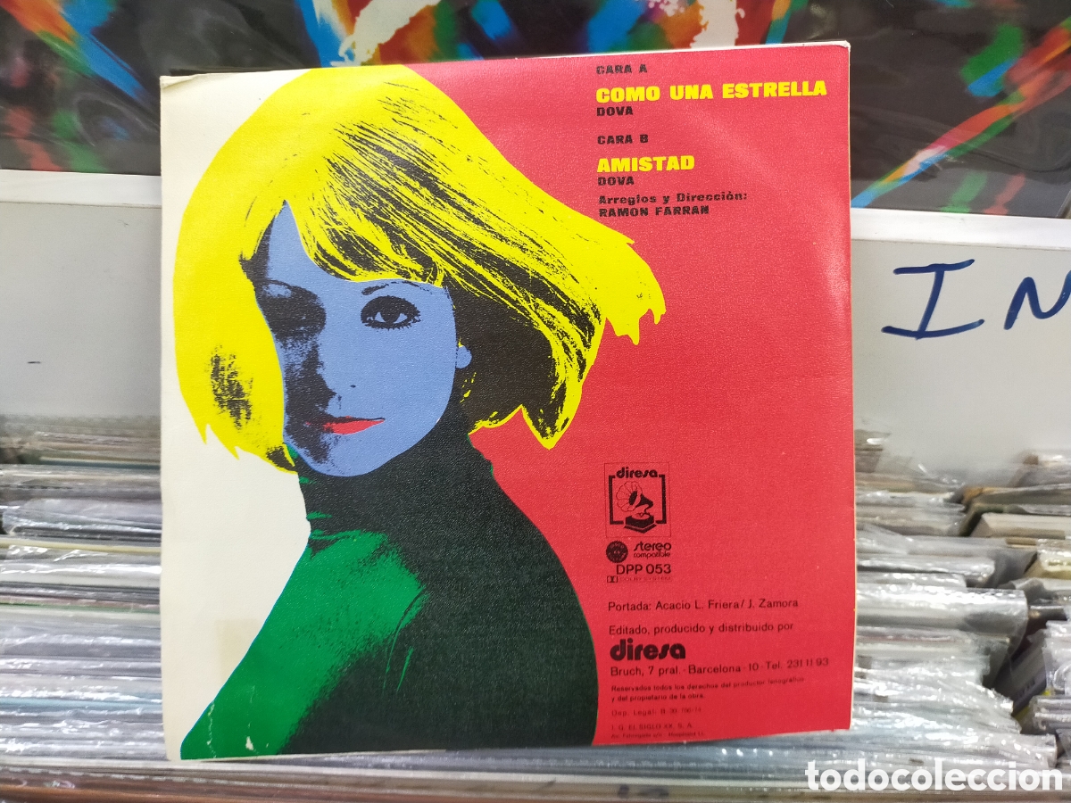 Discos de vinilo: Dova single promocional como una estrella 1974 - Foto 2