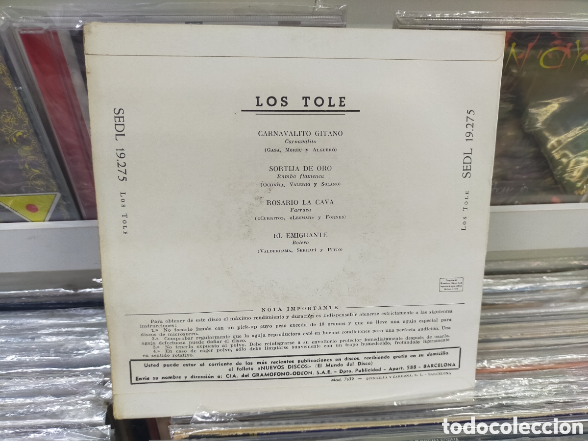 Discos de vinilo: Los tole ep carnavalito gitano + 3 1961 - Foto 2