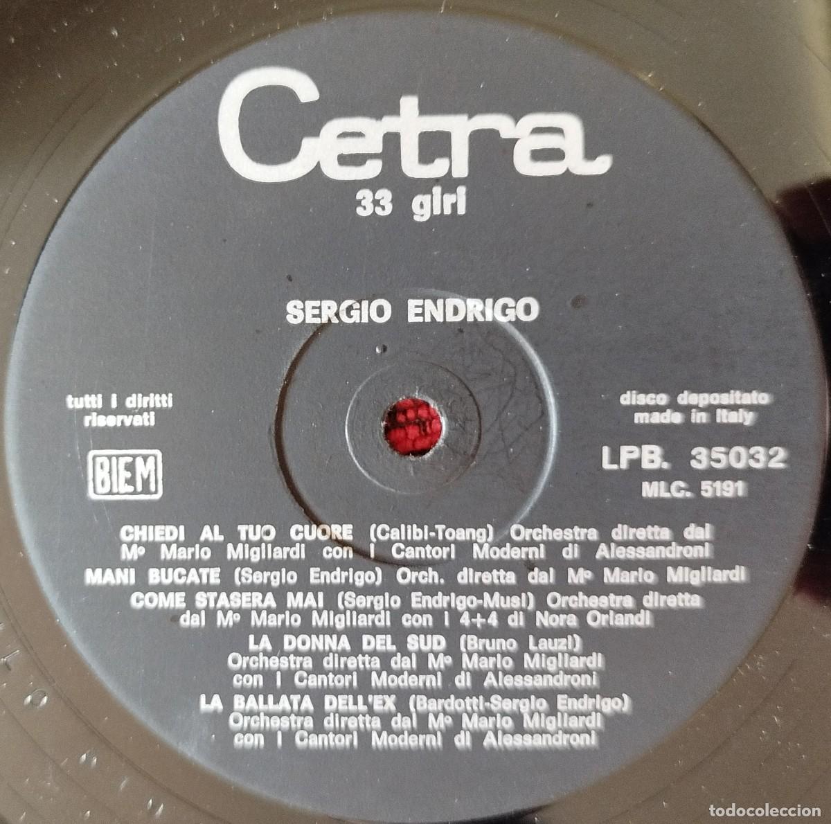 Discos de vinilo: SERGIO ENDRIGO ** Endrigo ** VINILO LP ORIGINAL ITALIA - Foto 3