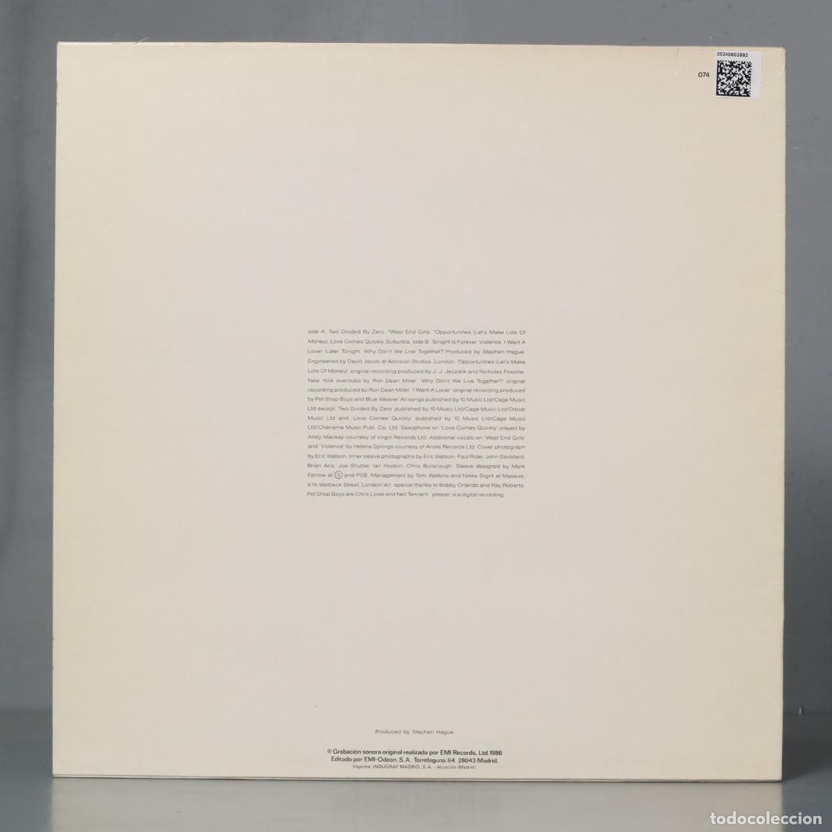 Discos de vinilo: LP. Pet Shop Boys &ndash; Please - Foto 2