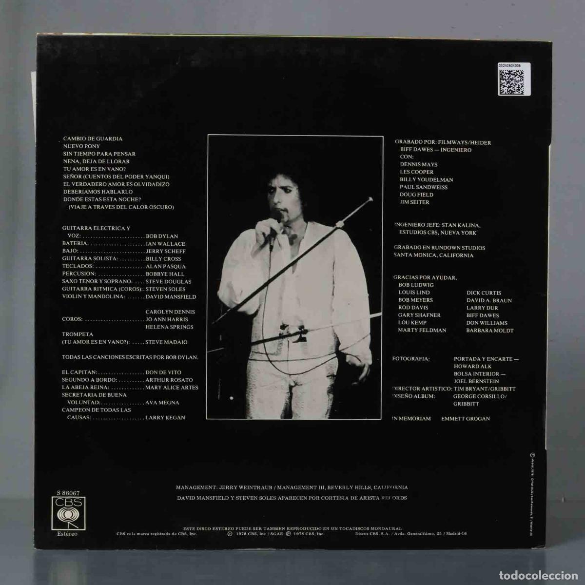 Discos de vinilo: LP. Bob Dylan &ndash; Street-Legal - Foto 2