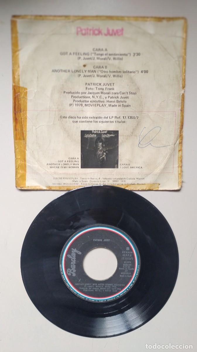 Discos de vinilo: Patrick Juvet-got a feeling..disco vinilo single - Foto 2
